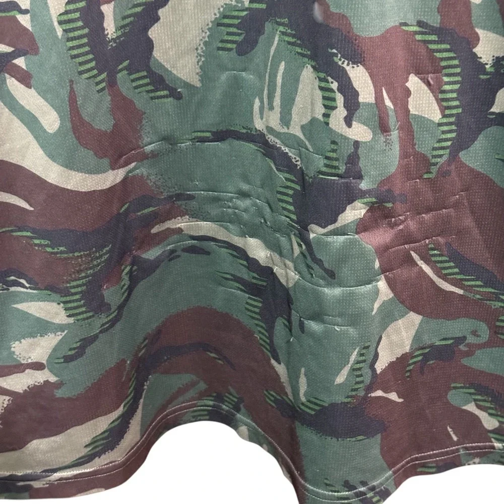 Adidas Shirt mens Large Green Camo Short Sleeve Distressed Prime Green